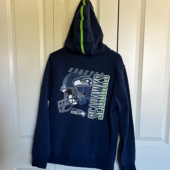 Men's Navy Blue Zip-Up Sweater - Picture 2 of 4